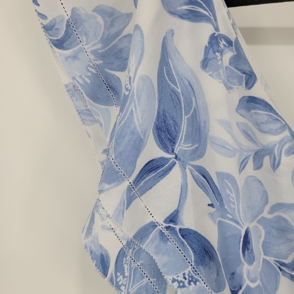 WHBM Womens Floral Print One Shoulder Ruffled Tiered Top Size S - Picture 5 of 13
